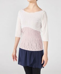 Chacott カップ付きレイヤードニットトップ