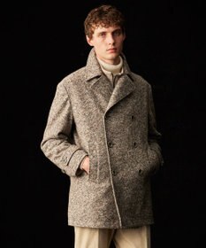 JOSEPH ABBOUD 【イタリア素材/軽量/中綿キルト裏地】ワイドカルゼ ウールジャージー コート