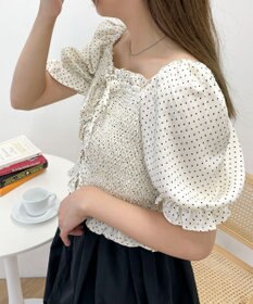 WEGO レースアップシャーリングブラウス