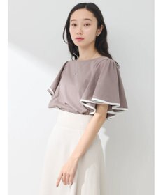 earth music&ecology パイピングフレアスリーブカットソー