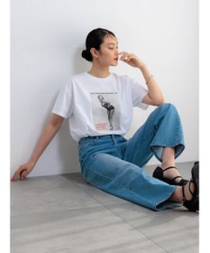 Te chichi マリリンモンローモノクロフォトTシャツ