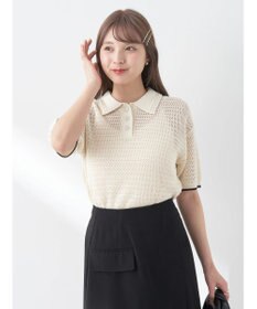 earth music&ecology ラインポロニットプルオーバー