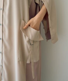 YECCA VECCA カーゴデザイン配色シャツワンピース