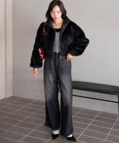 WEGO 【25年秋冬新作】フェイクファーショートブルゾン