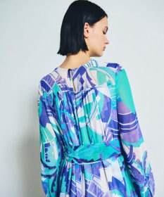 GRACE CONTINENTAL アールデコリゾートプリントワンピース