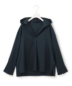 ICB 【洗える】コットンサテン プルオーバーブラウス