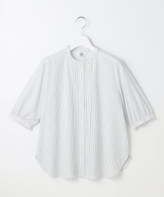 J.PRESS LADIES 【一枚で着映え】ソフトストライプ フリル襟 ブラウス