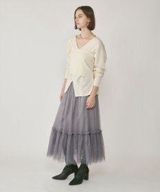 GRACE CONTINENTAL ラメチュールギャザースカート