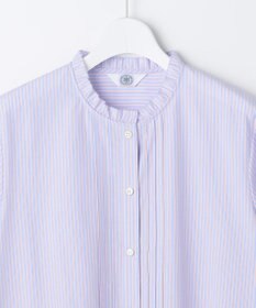 J.PRESS LADIES 【一枚で着映え】ソフトストライプ フリル襟 ブラウス