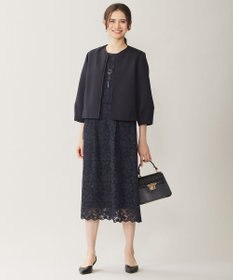 自由区 S 【洗える】グログランパフスリーブ ジャケット