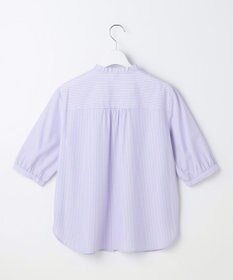 J.PRESS LADIES 【一枚で着映え】ソフトストライプ フリル襟 ブラウス
