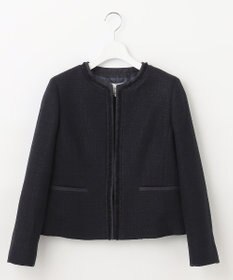 23区 【セットアップ対応】ライトシャインツイード ノーカラー ジャケット