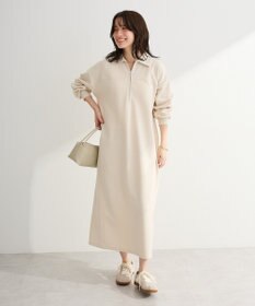 Green Parks ポロ衿ハーフＺＩＰカットワンピース