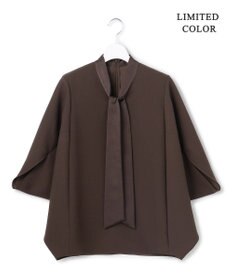 ICB L 【新色追加・WEB限定カラーあり】FluidBackSatin ドルマンスリーブボウタイブラウス