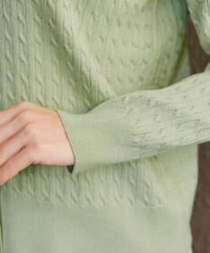 Tiaclasse ワンポイント刺繍ケーブルカーディガン