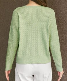 Tiaclasse ワンポイント刺繍ケーブルカーディガン