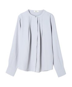 earth music&ecology ノーカラーフロントタックブラウス