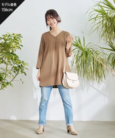 Tiaclasse 【洗える・スマート裏起毛】バックプリーツチュニックブラウス