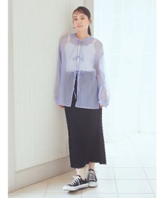 earth music&ecology シアーリボンシャツ