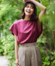 ANY 【接触冷感/UVケア/シワになりにくい】フレアスリーブ TブラウスⅡ