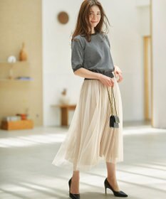 組曲 L 【WEB限定・2SET】シャイニーラメニット×チュールスカート