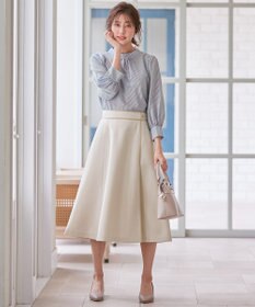 ANY SIS S 【洗える】フェイクパールストライプ ブラウス