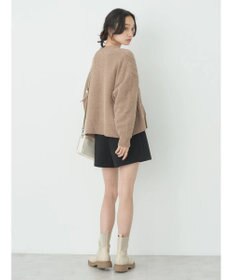 earth music&ecology ベロアモールケーブルカーディガン