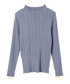 earth music&ecology 配色フリルニットプルオーバー