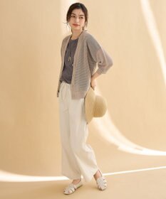 ANY L メッシュＶネックニットカーディガン