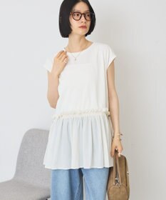AMERICAN HOLIC 汗染み防止・異素材ペプラムプルオーバー