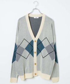 WEGO 【ユニセックス着用ITEM】オーバーフィットドライタッチパターンカーディガン