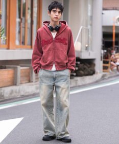 WEGO 【ユニセックス着用ITEM/MLサイズ展開】ショートグラフィックZIPパーカー