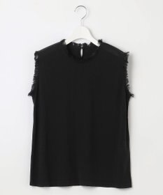 自由区 【カタログ掲載・洗える】フリンジディテールノースリーブ カットソー