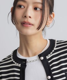 組曲 【WEB限定】クリアストレッチビジューレーン カーディガン