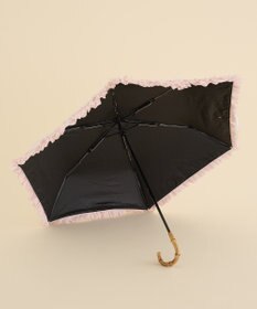 Maison de FLEUR 《晴雨兼用》遮光&UV CUT フリル折りたたみ傘