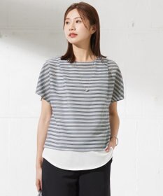 J.PRESS LADIES L シアーボーダーツイン カットソー