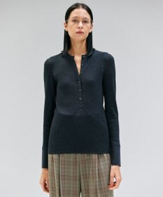 BEIGE， 【洗える・GISELe 10月号掲載】FORD / ウール配色メローヘンリーネックカットソー