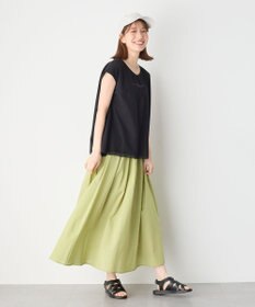 ANY チュールデザインフレンチスリーブTシャツ