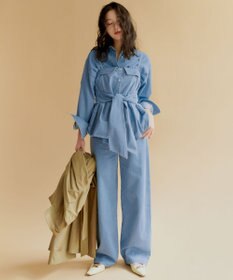 23区 S 【GLOW5月号掲載/洗える】ライトダンガリー ワイドパンツ