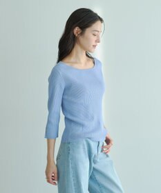 YECCA VECCA 袖釦7分袖リブニット
