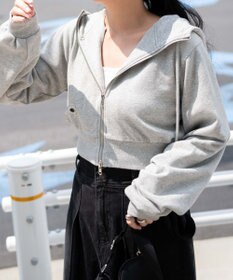 WEGO ヴィンテージウォッシュWジップショートパーカー