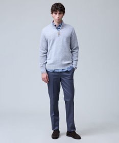 J.PRESS MEN 洗練されたシルエットと機能美【ストレッチ】トリコチン ステムテーパードパンツ