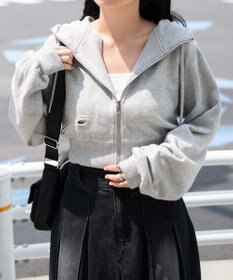 WEGO ヴィンテージウォッシュWジップショートパーカー