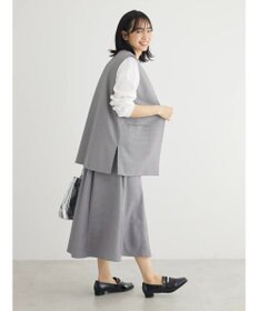 Green Parks きれいシルエット千鳥柄ジレ