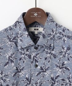 JOSEPH ABBOUD 【吸水速乾/ストレッチ/ノルマンディーリネン】リネンハニカム プリントジャージー シャツ