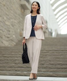 J.PRESS LADIES 【セットアップ対応】ファンマートロストレッチ ノーカラー ジャケット