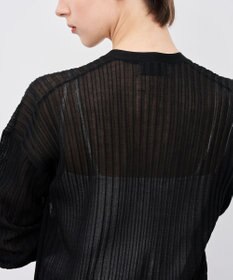 uncrave シアーニット リブロングカーディガン