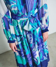 GRACE CONTINENTAL アールデコリゾートプリントワンピース