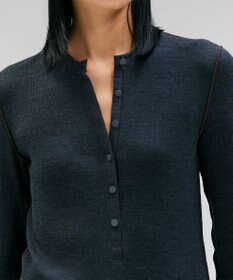 BEIGE， 【洗える・GISELe 10月号掲載】FORD / ウール配色メローヘンリーネックカットソー