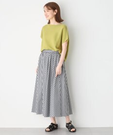 ANY 【洗濯機可/アンチピリング/UVカット】アクリルガーターフレンチスリーブニット